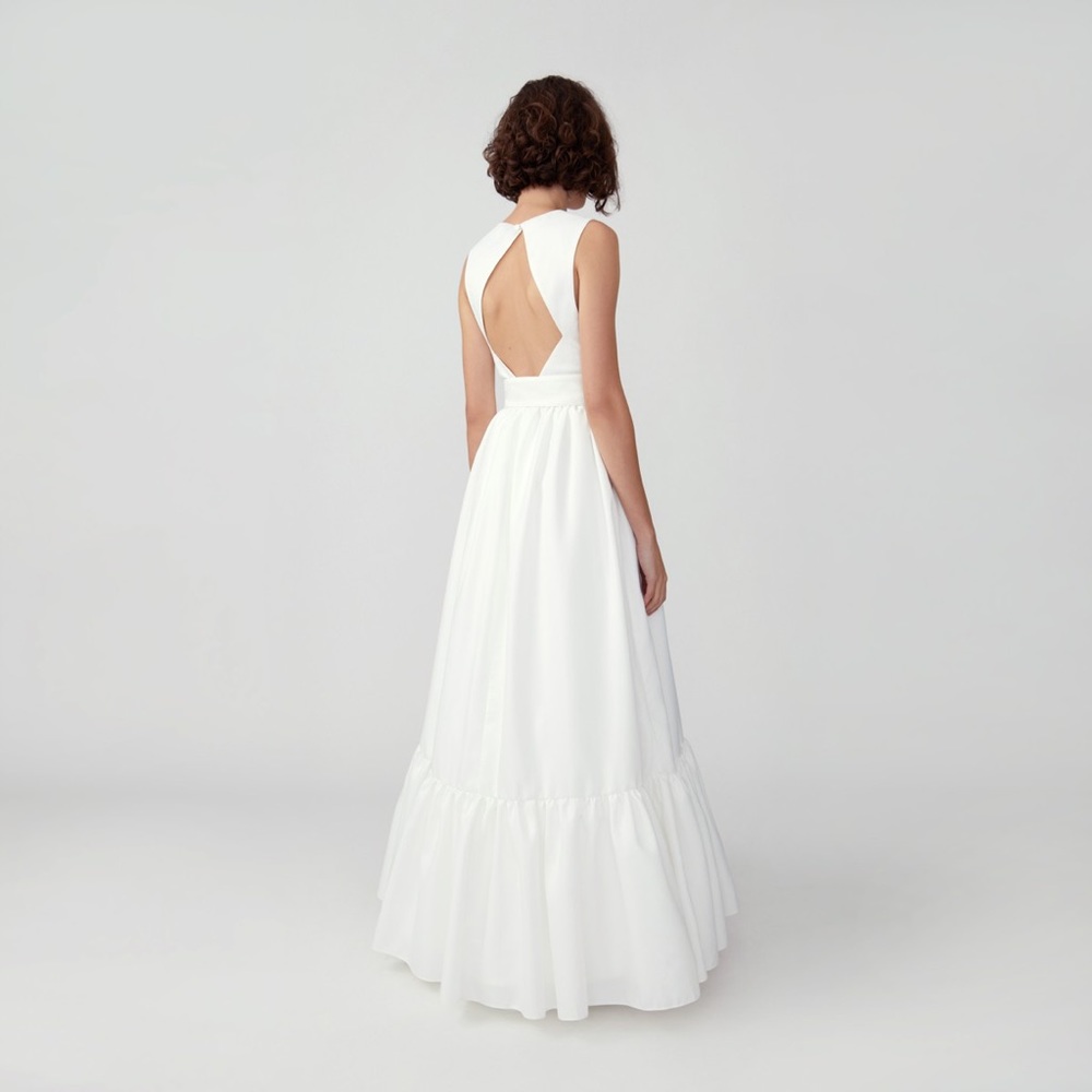 Fame & Partners Gathered Belted Gown